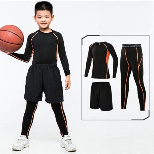 Kids Tracksuit Sports Men Running Set 2020 Boys Jogging Suits Basketball Underwear Sportswear Gym Tights Soccer Training Clothes