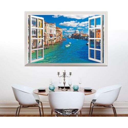 Foreign trade new window stickers stickers Home Furnishing false background 3D PVC environmental REMOVABLE STICKER