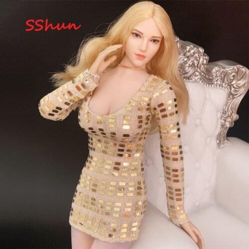 CJG-W013 1/6 Scale clothes female sexy dress evening dress trend clothing For 12'' Action Figure Body DIY Accessories