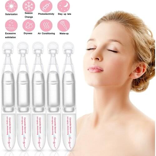 1.2ml*5 Individually Packaged Moisturizing Face Skin Care Essence Stock Ceramide Hyaluronic Acid Polypeptide Stock Solution