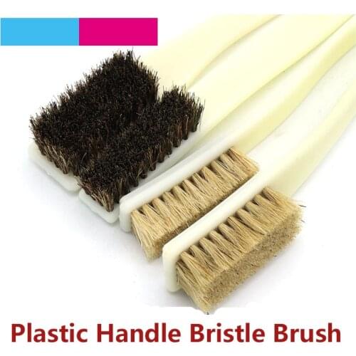 1pcs 4/6 Rows Pig Hair Cleaning Brush Plastic Handle For Olive Nucleus Nuclear Carving Vajra Bodhi Dirt Cleaning Tools Brush