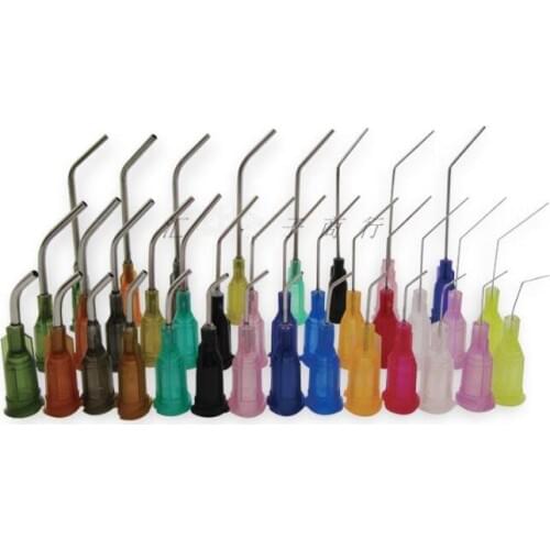 10pcs 1" Stainless Steel 45 Degrees Elbow Dispensing Needle Blunt Tip From 14G To 25G