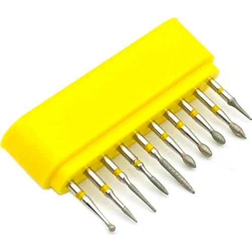 10pcs/kit Dental Diamond Burs for Teeth Porcelain Preparation/ Repair Ceramics Composite Polishing Kit