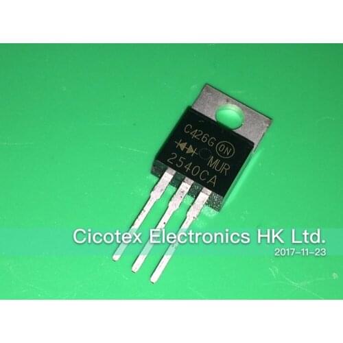 10pcs/lot MUR2540CA TO-220 HIGH POWER- SUPER FAST RECTIFIERS MUR 2540CA 25A SCHOTTKY RECTIFIER