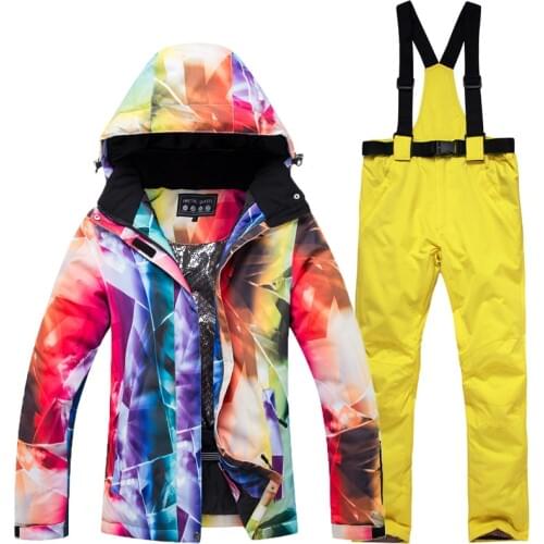 2020 Womens Ski Suits Hoodie Warm Jackets Overalls Sports Female Snow Suits Snowboarding Waterproof Woman Clothes Sets -30