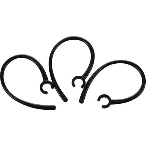 3 Pcs Handfree 5.5mm Hole Black Plastic Earhook for bluetooth Earphone