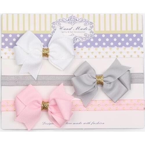 MIXIU 3pcs/set Ribbon Bowknot Baby Headband Floral Star Dot Elastic Hairband Boutique Hair Bands Newborn baby Hair Accessories