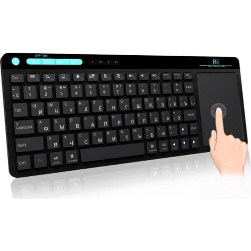 Rii K18 2.4GHz Wireless Multimedia Mini Keyboard With Large Size Touchpad Air Mouse,For PC,Google Smart TV,HTPC IPTV,Android Box