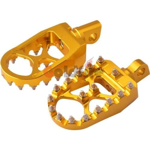 For harley Dyna Sportster Fatboy Iron 883 Gold 360° Roating Wide Foot Pegs MX Chopper Bobber Style