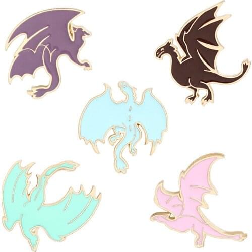 Enamel Badges Dinosaur Pins Brooches For Women Cute Anime Brooch Pin Metal Badges On Backpack Decorative Pin Jewelry Accessories
