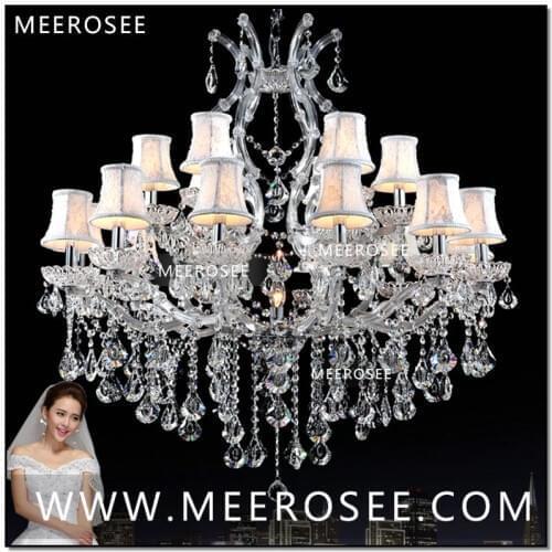 Foyer Maria Theresa Crystal Chandeliers of Living Silver Clear Modern Chandelier Lamp for Hotel 18 lights authentic chrystal
