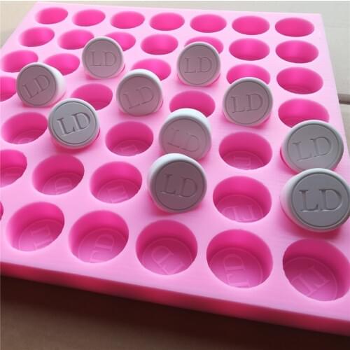 Customized 49 Cavities Silicone Soap Molds with Brand Logo Custom Silicone Tray Molds for Round Soap Making