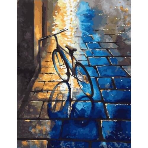 Abandoned bike Landscape DIY Digital Oil Painting By Numbers Europe Abstract Canvas Painting For Living Room Wall Art