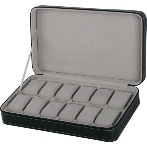 Watch Box Multi-grids Leather/Carbon Fiber winder watch Storage Box glasses Organizer Earrings Rings Jewelry Display Holder