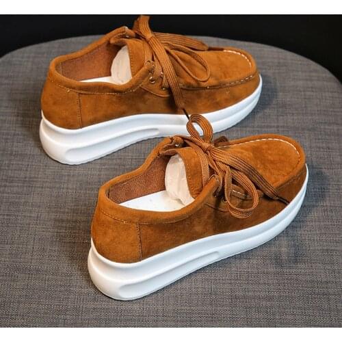 Chunky Sneakers Women 2021 New Solid Color Thick Bottom Lace Up Walking Womens Shoes Female Breathable Non Slip Platform Shoes