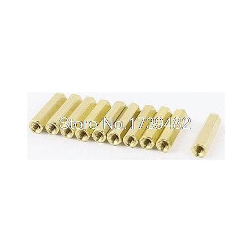 M3 x 20mm Female/Female Thread Brass Hex Standoff PCB Pillar Spacer 10pcs