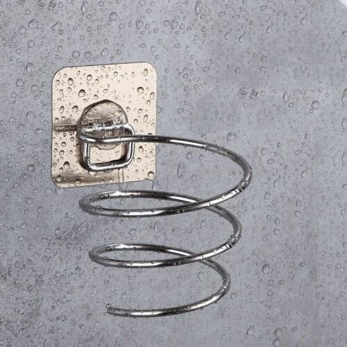 Stainless Steel Anti-rust Hair Dryer Metal Holder Hair Dryer Rack Stand Shelf Bathroom Storage Accessories Wall Suction Holder