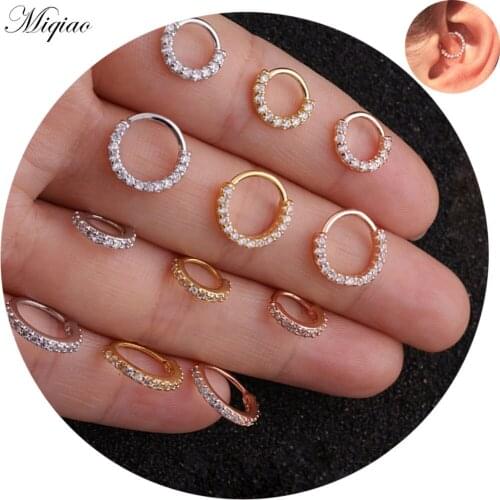 Miqiao 2pcs Popular Sweet and Multifunctional Front Rhinestone Septum Piercing Jewelry
