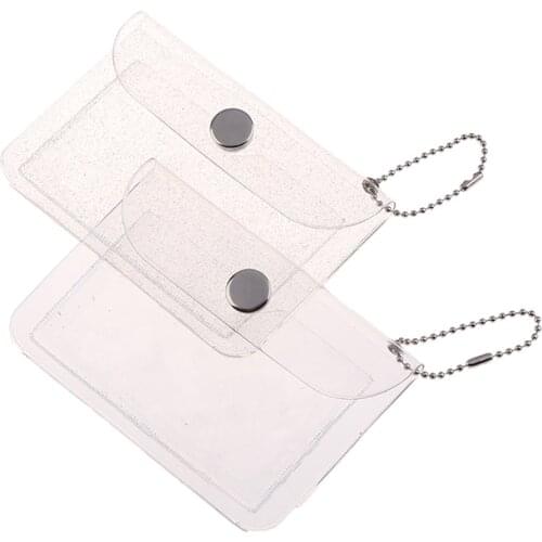 Fashion Transparent Waterproof PVC Women Card Case Business Card Holder Men Credit Card Bag ID Card Mini Wallet Girls Coin Purse