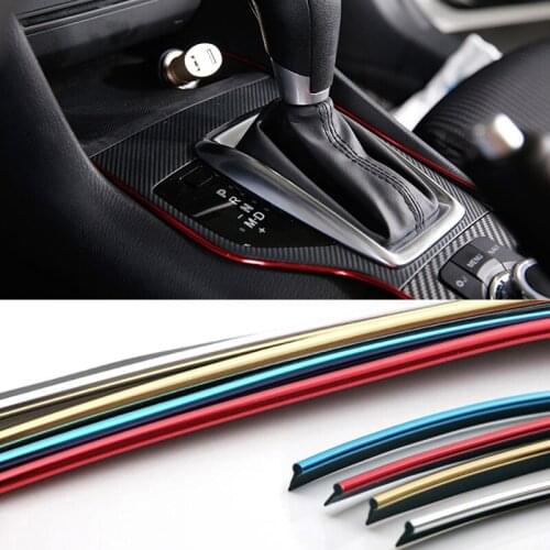 Car Interior Mouldings Decoration 3D Thread Stickers Decoration Strips For Volkswagen POLO Tiguan Passat Golf Jetta