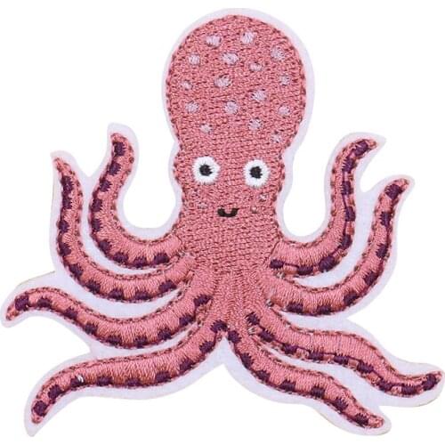 Cartoon Sea Animals Octopus Iron On Embroidered Cloth Clothes Patch For Clothing Handmade Sewing On Clothes Bags Accessory