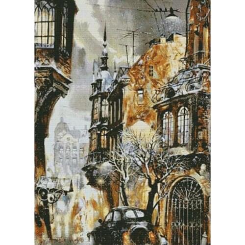 European-style castle Cross Stitch Kits 14CT Unprinted Crafts For Embroidered Handmade Art Quality Counted Set Wall Home Decor