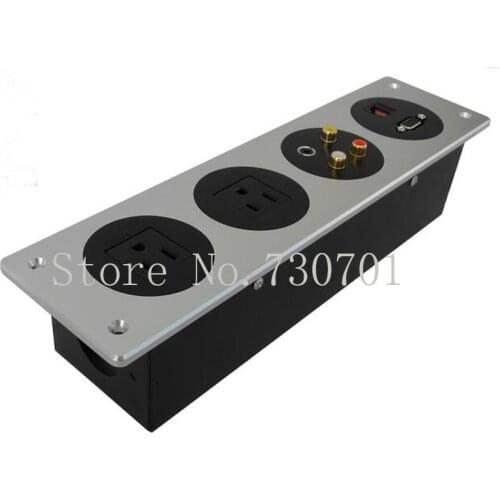 2019 New Aluminum Panel Socket with Universal power and USB Charger hotel wall socket box/table socket 70 pcs