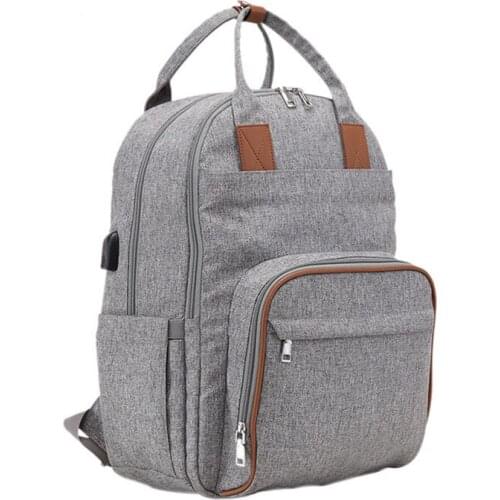 New Multi-Functional Mommy Shoulder Backpack Soild Color Fashion Portable Milk Daddy Baby Korean Leisure Travel Bag KM7012