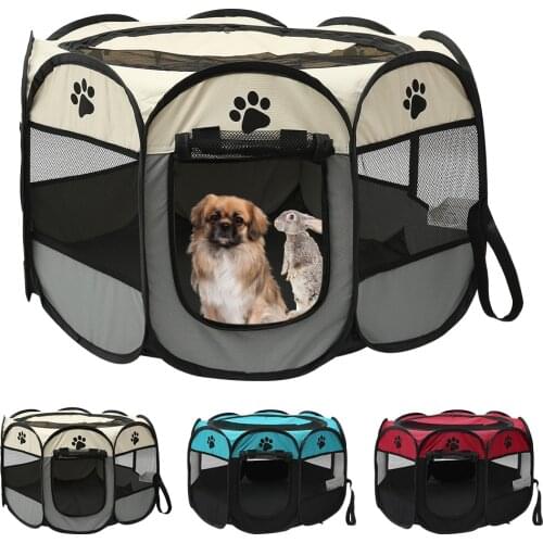 Portable Pet Dog Playpen Tent Crate Room Folding Pet Big Tent Dog House Cage Puppy Kennel Durable Outdoor Octagon Fence Pet Home