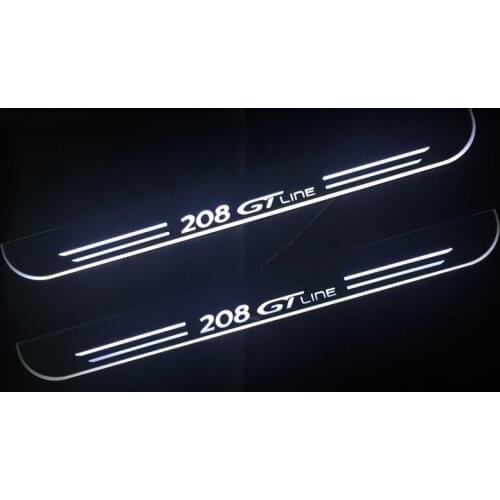Welcome Pedal Lights For Peugeot 208 GT Line 2019 2020 Pedal car Door Sill Pathway Lamps led thresholds scuff plates AUTO Avante