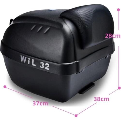 Durable 28L Motorcycle Cushion Tour Tail Box Motorcycle Luggage Box Top Case with 2 Keys Multifunctional Scooter Luggage