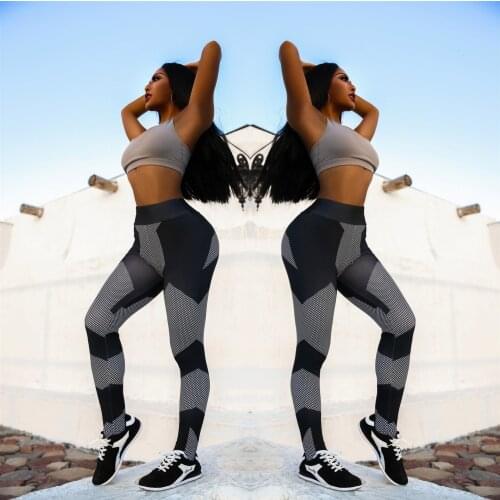 High Waist Printed Sport Yoga Pants For Women Workout Compression Yoga Legging Sweatpants Women Fitness Leggings Tights