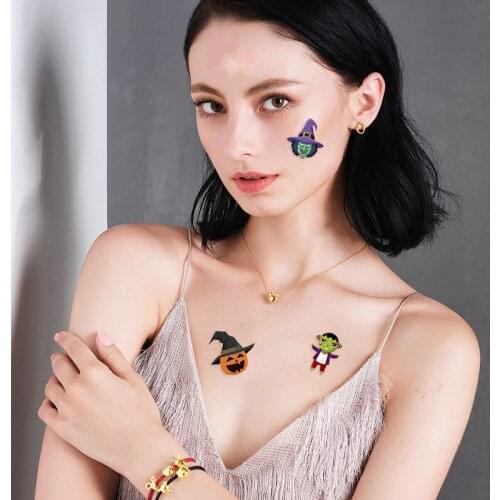 Waterproof Halloween Chlidren Fake Face Tattoo Sticker Festival Art Makeup Body Decoration DU55
