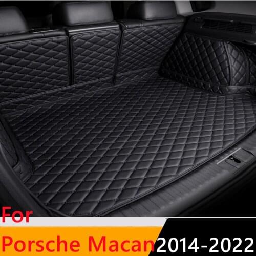 Sinjayer Waterproof Highly Covered Car Trunk Mat Tail Boot Pad Carpet Cover High Side Cargo Liner For Porsche Macan 2014 15-2018