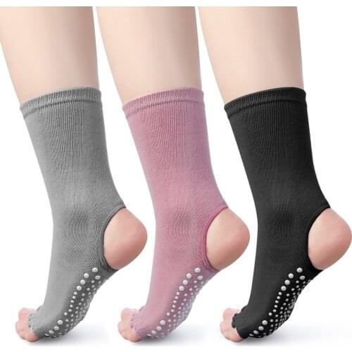YZ-S-HS-0018 Womens yoga socks with peep-toe and peep-toe with cotton middle tube for sweat absorption and air permeability