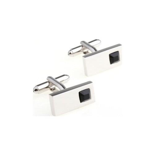 Black Rectangle Stone Gem Rhinestone Cufflink Cuff Link 4 Pairs Wholesale Free Shipping