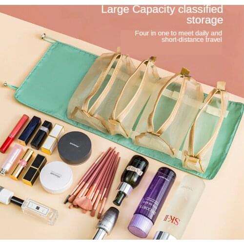 Women Cosmetic Bag Necessaries Portable Wash Makeup Handbag Toiletries Jewelry Storage Pouch Gadgets Organize Accessories Stuff
