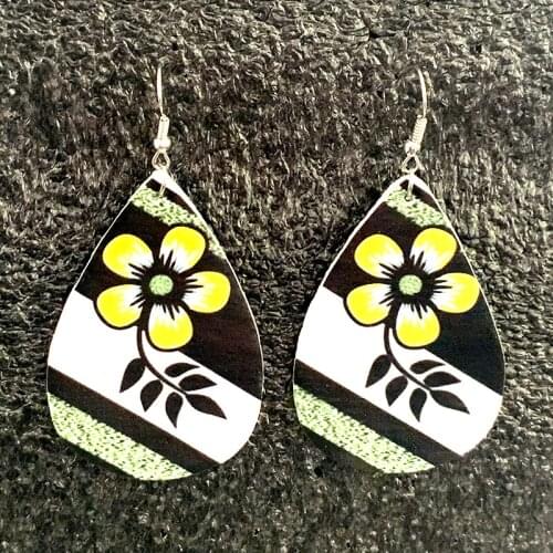 New Stlye Zebra Striped Bowknot Earrings Spring Flowers Leather Earrings Bulk For Woman