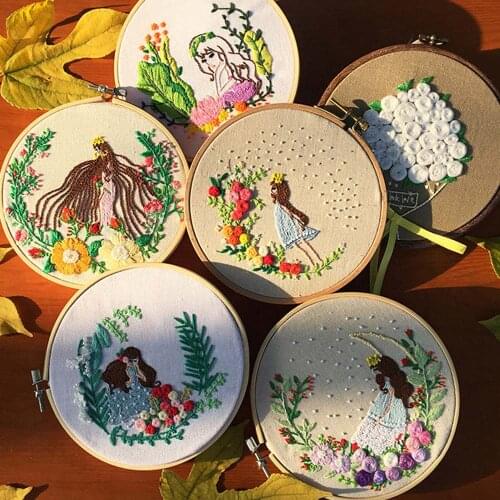 3D Girl Princess Embroidery Kit DIY Needlework Cross Stitch Set Thread Tools Beginner Handwork Sewing Crafts Material Package