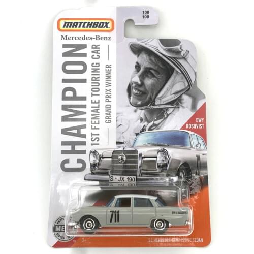 62 MERCEDES-BENZS 220 SE SEDAN Matchbox Cars 1:64 Champion 1st Female Touring Car Grand Prix Winner Die-Cast Model 1:64 Car