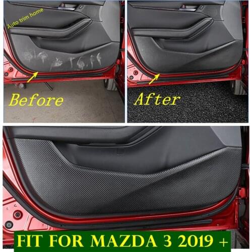 Accessories Inner Car Door Protector Stickers Anti Kick Pad Anti-dirty Mat Cover Protection Kit Fit For Mazda 3 2019 2020 2021