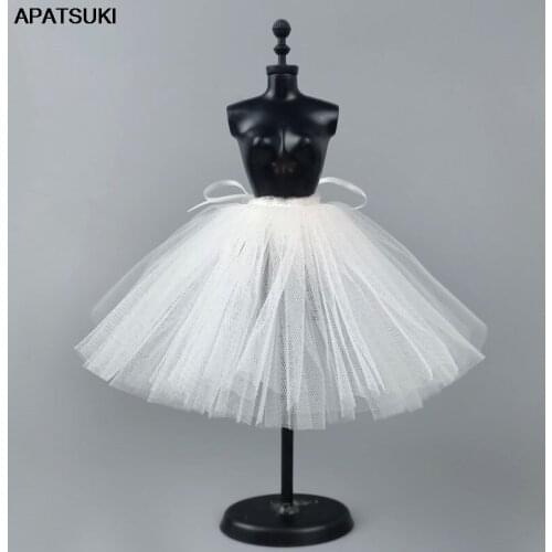 White Petticoat Crinoline For Barbie Doll Slip Tutu Dresses Underskirt Clothes Outfits 1/6 BJD Dollhouse Accessories DIY Toys