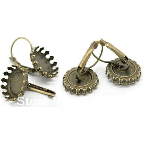 Free shipping!!! 500pcs/lot Bronze Tone crown Earring Clips fit 15mm-earring findings,Earrings base,Earrings blank