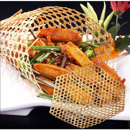 Safe and eco-friendly Bamboo Mesh Steamer Mat Table Insulation Pad Dining Decorative Grid for Seafood Meat