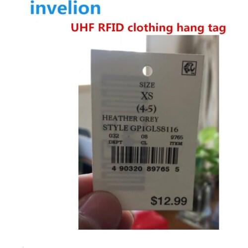 UHF RFID tag epc gen2 clothing tag disposable passive UHF RFID 900Mhz UHF RFID hang tags one-use for retail cloyhing store