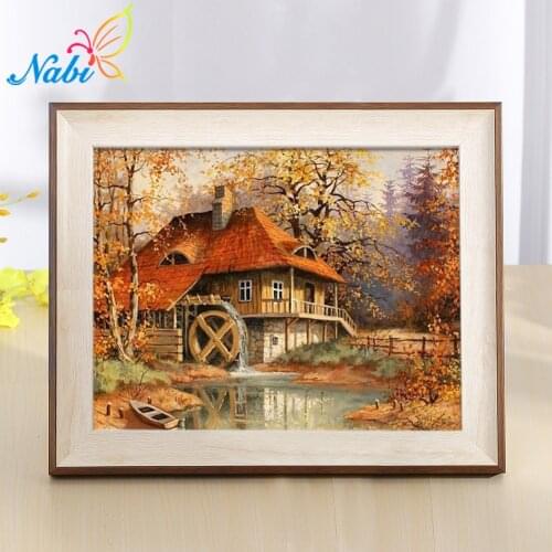 Nabi Diamant Painting New Full Diy Diamond Painting kit 5D Cross Stitch Square Diamond embroidery Autumn Scenic Brudge Diamond