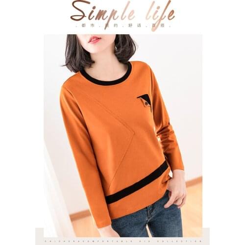 Korean summer versatile fashion thin printed casual women tops long sleeve loose social ladies T-shirt plus size 3XL,4XL