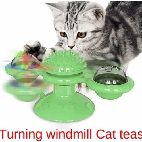 Toy for Cat Windmill for Cats, Funny Massage, Cat Toys with Catnip Led, Teeth Cleaning, Pet Products