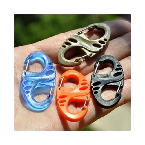 8 S Shapes Carabiner Spring Clips Hook Outdoor Survival Keychain EDC Tool Backpack Hanging Buckle Quick Release 60kg Bearing