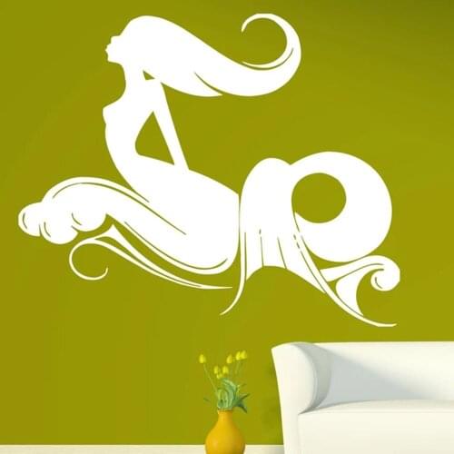 Beautiful Mermaid Mysterious Inhabitant Ocean Vinyl Decal Wall Sticker Home Decoration Accessories For Bathroom Wallpapers C630